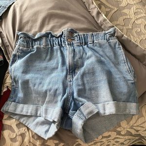 mom blue jean shorts